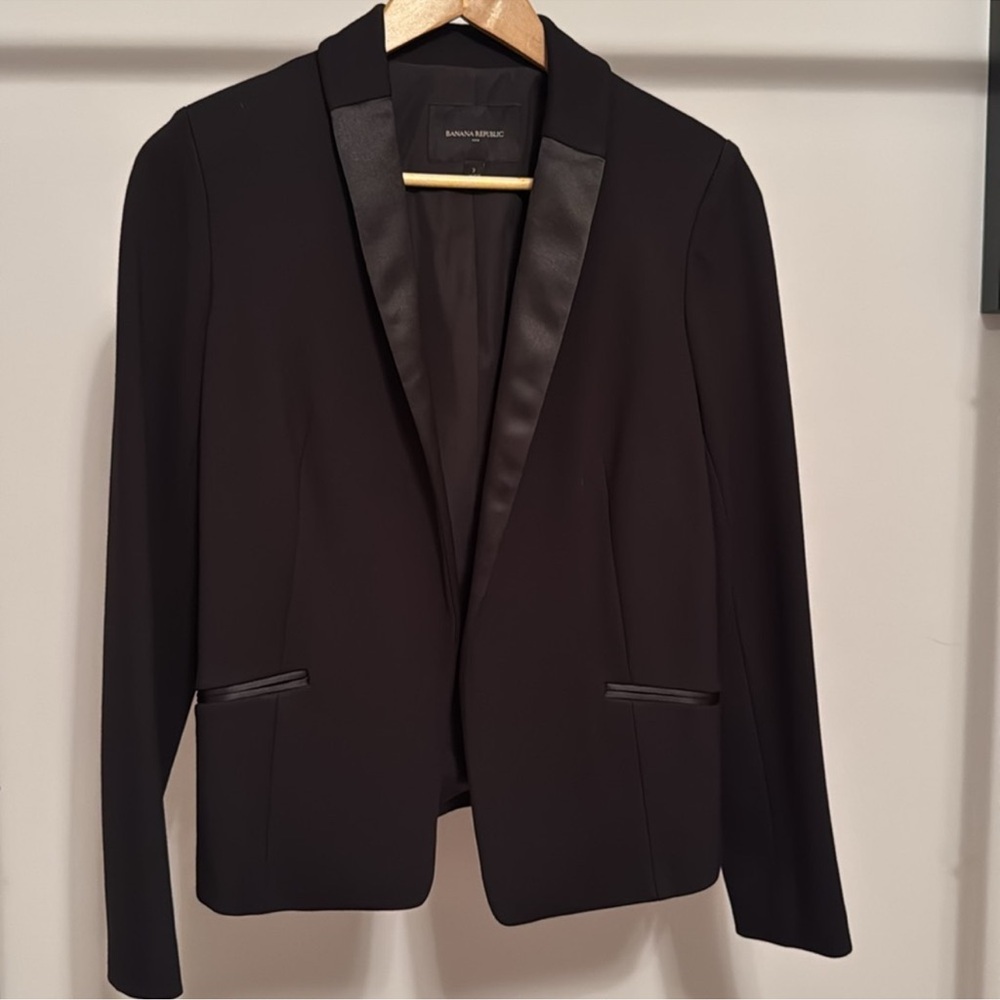 Banana Republic Black Blazer with Satin Lapels